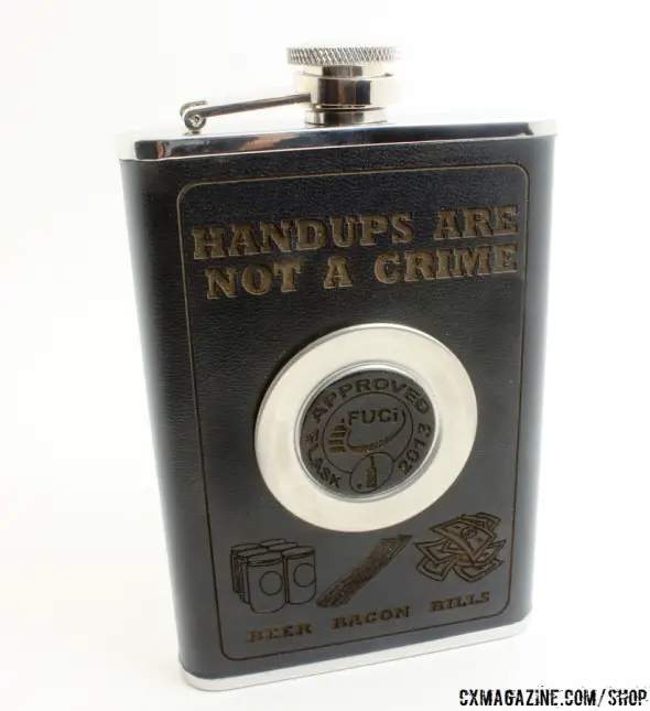 Handups are not a crime - cyclocross flask. © Cyclocross Magazine