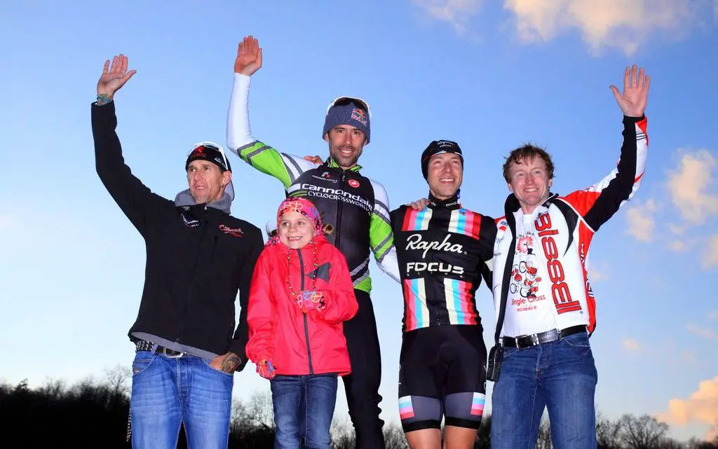 The men's podium on the last day of Jingle Cross Rock 2013. © Mike McColgan