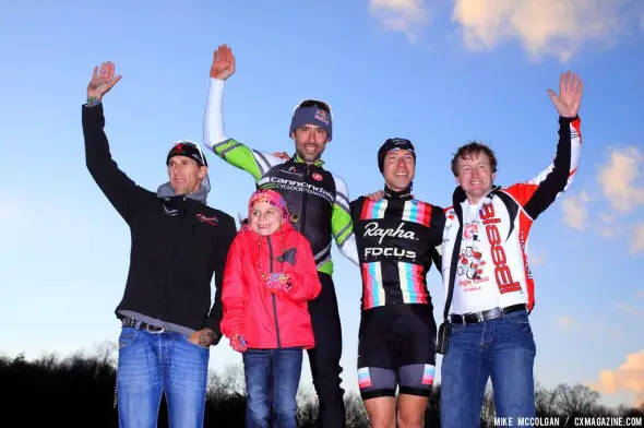 The men's podium on the last day of Jingle Cross Rock 2013. © Mike McColgan