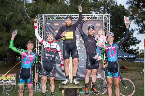 Silly string for the Men’s A podium on day one. © Philip Beckman