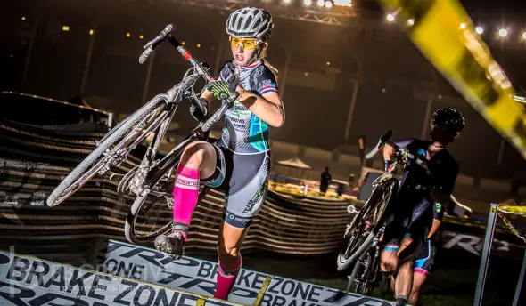 Alexis Ryan made it two in a row at SoCalCross with the Spooky Cross Women’s A win. © Philip Backman