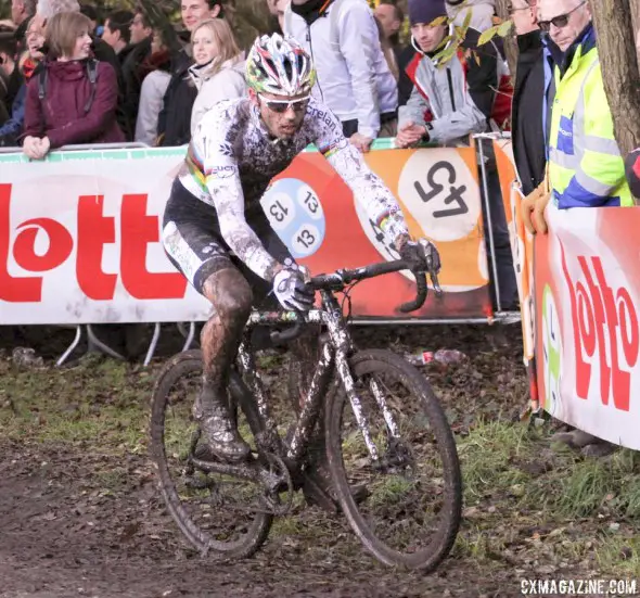 Sven Nys racing disc brakes at Hamme-Zogge Superprestige. © Cyclocross Magazine