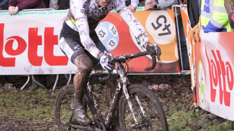 Sven Nys racing disc brakes at Hamme-Zogge Superprestige. © Cyclocross Magazine