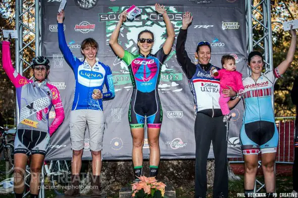 The Women’s A podium (l-r): Christina Probert-Turner, Hannah Rae Finchamp, Amanda Nauman, Nicole Brandt and Becky Siegel.