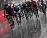 Charging onto the muddy, wet course at the North Carolina Grand Prix. © Marcia Seiler