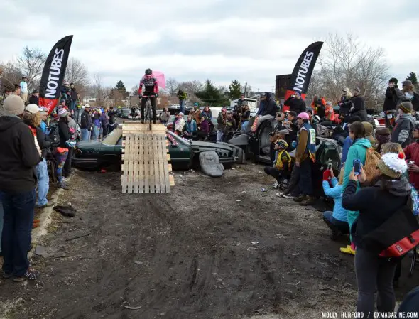 It's a bird, it's a plane... it's going to end badlyat Bilenky Junkyard Cross. © Cyclocross Magazine