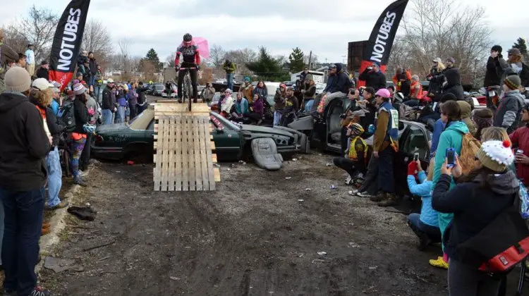 It's a bird, it's a plane... it's going to end badlyat Bilenky Junkyard Cross. © Cyclocross Magazine