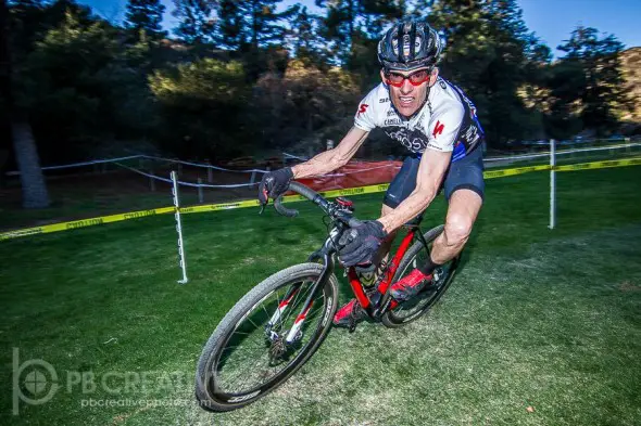 Hall of Famer and defending CX World Champ in the 55-59 bracket made things very interesting on Saturday. He did not race on Sunday at Santa ’Cross. © Philip Beckman/ PB Creative