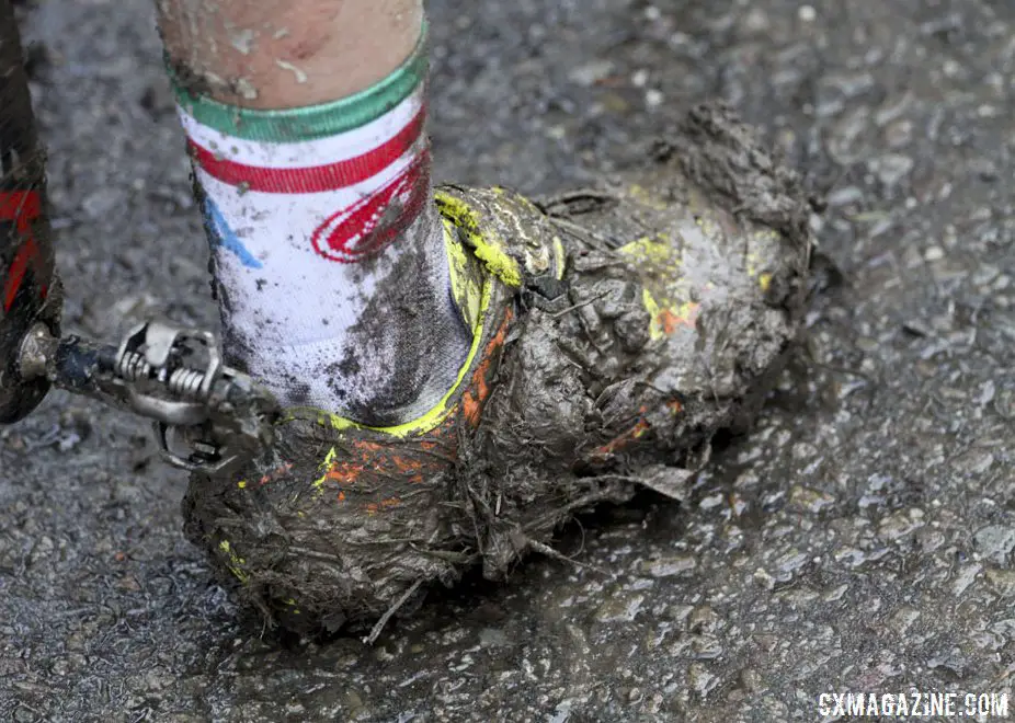 Not too hard to see how a shoe can break in these conditions. © Cyclocross Magazine
