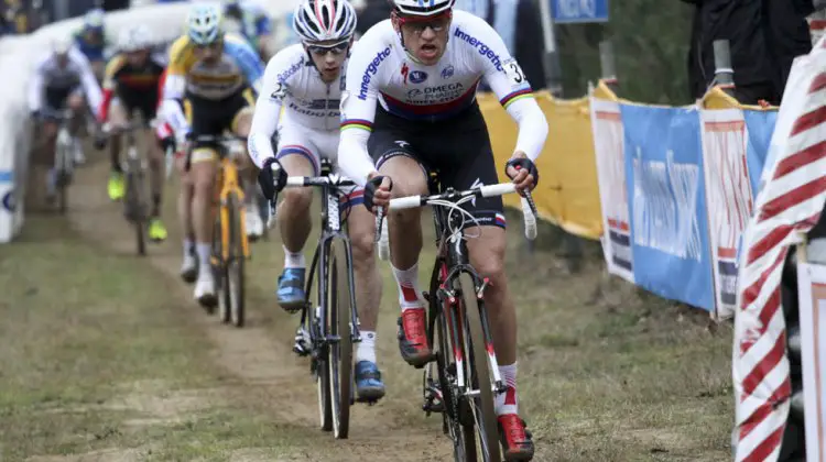 Zdenek Stybar at the front of the 2013 Heusden-Zolder World Cup. © Cyclocross Magazine