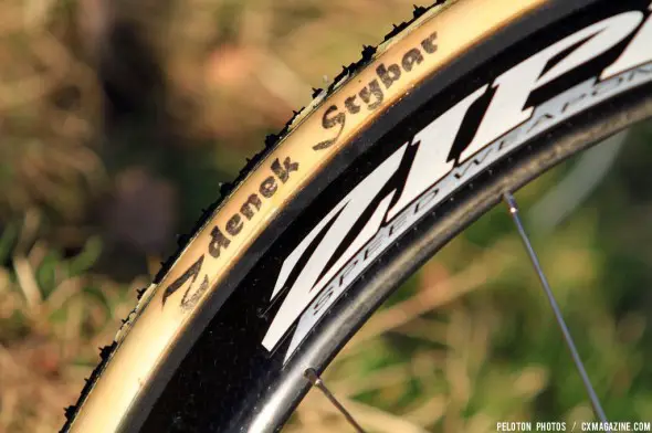 Cotton Dugast tubular tires, as used by many of the European pros. This is a 33mm Typhoon. © Thomas van Bracht / Cyclocross Magazine