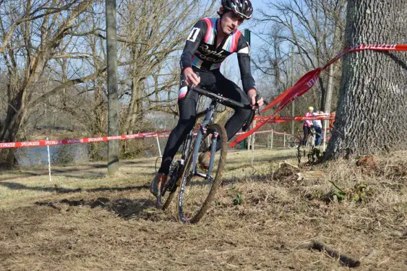 Zack McDonald on his way to the win at the 2014 Kingsport Cyclocross Cup.  © Ali Whittier