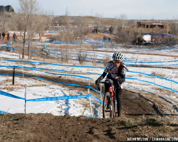 Katie Claus (Canyon Bicycles / Shimano) got the hole shot and made the most of it.  ©Brian Nelson