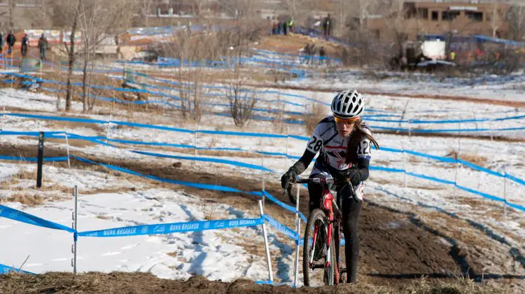 Katie Claus (Canyon Bicycles / Shimano) got the hole shot and made the most of it. ©Brian Nelson