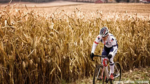 Will Katie Compton's new Trek Boone carbon cyclocross bike be equally at home in American corn fields and Belgian mud? photo: Trek