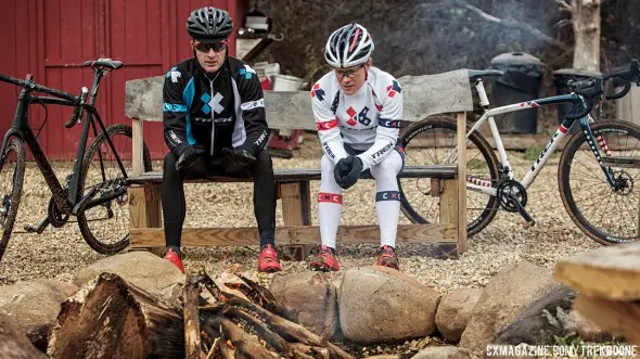 Katie Compton providing feedback over a Wisconsin fire. photo: Trek