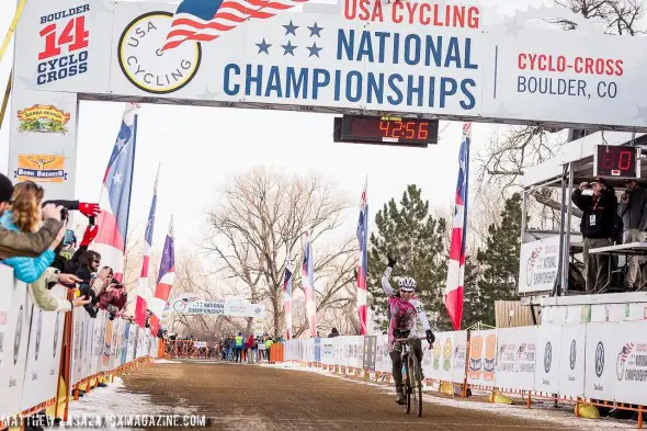 Nina Baum (NoTubes) wins her first Cyclocross National Championship in the Masters 40-44. © Mathew Lasala