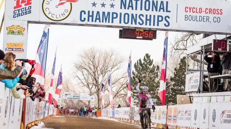 Nina Baum (NoTubes) wins her first Cyclocross National Championship in the Masters 40-44. © Mathew Lasala