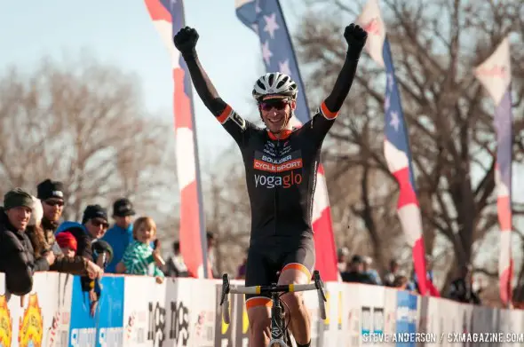 Pete Webber taking the men's 40-44 win. © Steve Anderson