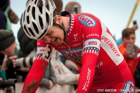 Owen recovering from the race. © Steve Anderson