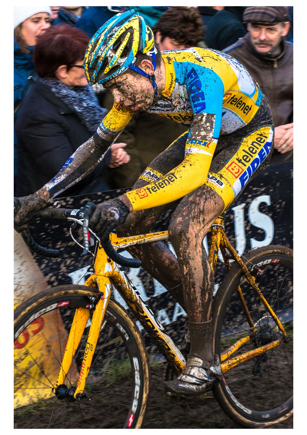 Wout van Aert, courtesy of his new helmet sponsor, has sprouted wings and  used them to win the 2018 Belgian Cyclocross National Championships ©  Cyclephotos / Cyclocross Magazine - Cyclocross Magazine 