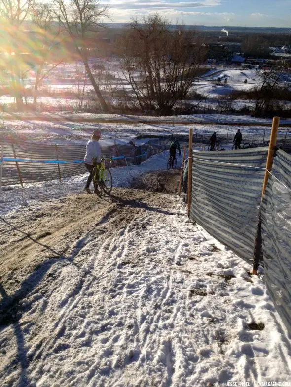 Snowy ruts at Valmost Bike Park. © Jesse Pisel