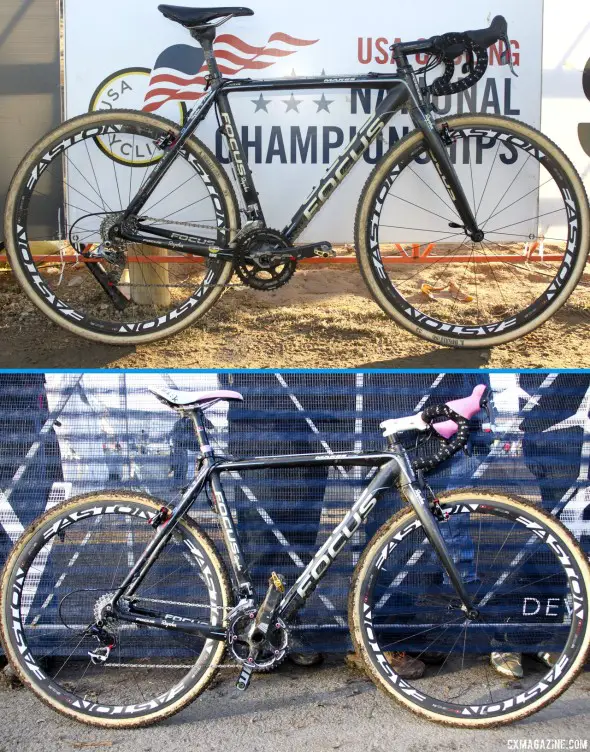 Jeremy Powers' National Championship-Winning Focus Mares Carbon Cyclocross Bke - 2014 (top) and 2012 (bottom)