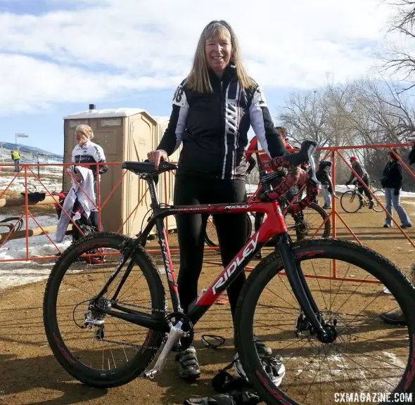 Martha Iverson raced the 2014 National Championships on the same bike as 2010, but this year added with a disc brake on the front. © Cyclocross Magazine