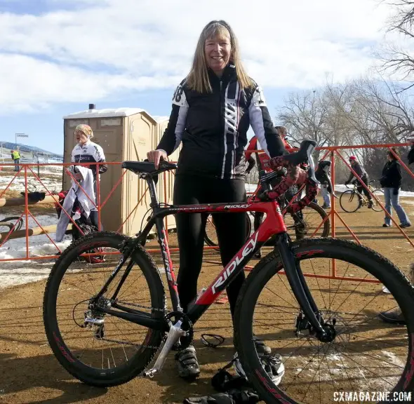 Martha Iverson raced the 2014 National Championships on the same bike as 2010, but this year added with a disc brake on the front. © Cyclocross Magazine Martha Iverson raced the 2014 National Championships on the same bike as 2010, but this year added with a disc brake on the front. © Cyclocross Magazine