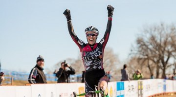 Sunni Gilbert takes the win in the Masters Women 35-39, 2014 Cyclocross National Championships. ©