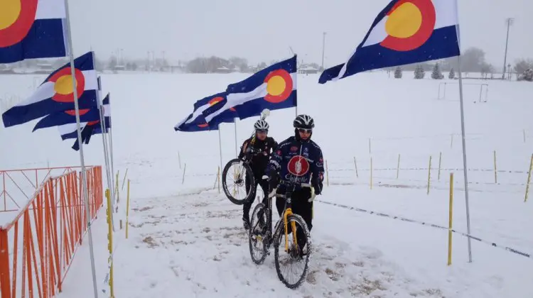 It was a little snowy for racers at Boulder this weekend. Photo courtesy of Brook Watts