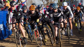 The start of the Elite Men's race at cyclocross Nationals. © Mike Albright