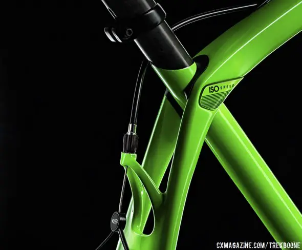 The new carbon Trek Boone that Compton and Nys will ride will use the same IsoSpeed seat tube / top tube junction with a sealed bearing to allow for vertical movement to isolate vibration. photo: Trek The new carbon Trek Boone that Compton and Nys will ride will use the same IsoSpeed seat tube / top tube junction with a sealed bearing to allow for vertical movement to isolate vibration. photo: Trek
