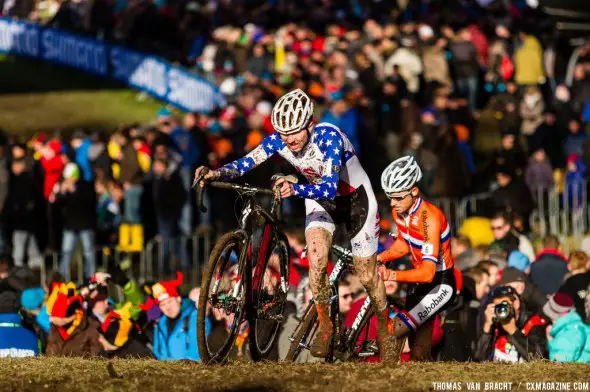 Logan Owen on the runup at U23 UCI Cyclocross World Championships 2014. © Thomas Van Bracht