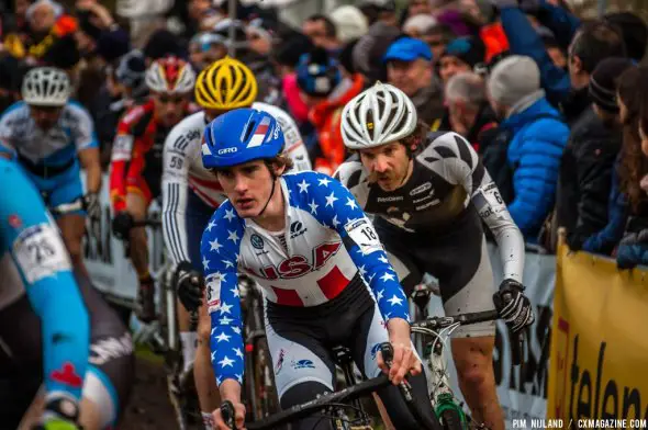 Zach McDonald in the  first lap at World Championships in Hoogerheide. © Pim Nijland / Peloton Photos