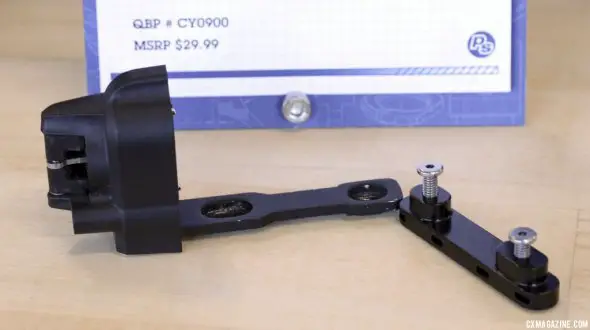 Battery Mount from Problem Solvers at Frost Bike, sans the rubber pad that holds the mount against the frame. © Cyclocross Magazine