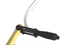 A flexible cable noodle on the Box Components' Eclipse Linear Pull Brake. 