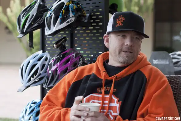 Kali Protectives' Brad Waldron is an aerospace engineer but designs helmets to protect you should you get airborne. Winter Press Camp. © Cyclocross Magazine