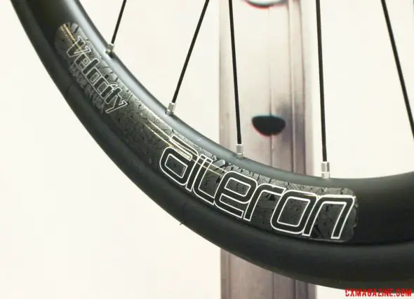 A closer look at the 28mm deep, 25mm wide Aileron cyclocross / road disc wheelset from Velocity. © Cyclocross Magazine