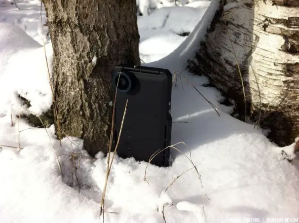 Hitcase in the wild: hanging out in sub-zero temperatures. © Cyclocross Magazine