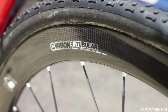 44mm deep, 23mm wide carbon tubulars. 1278g per pair for rim brake, 1435g for disc brake. © Cyclocross Magazine