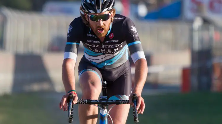 Driscoll heads to third in teh Sea Otter ’cross race. © Mike Albright