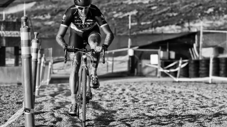 Berden makes his way through the sand during cyclocross at Sea Otter. © Mike Albright