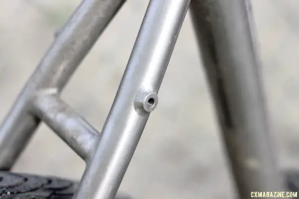 Full rack mounts on Kona's titanium Rove cyclocross & gravel bike seen at Sea Otter 2014. © Cyclocross Magazine