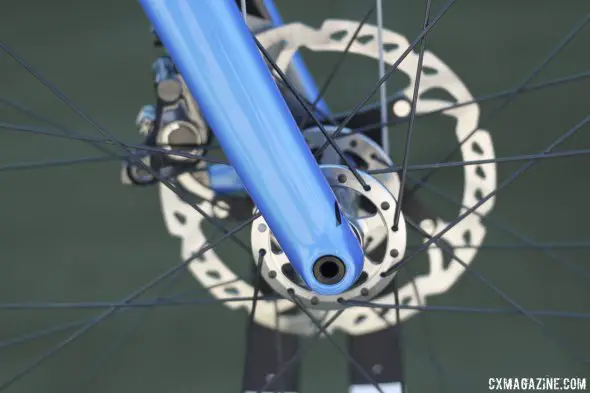Raleigh's new 2015 RXC Disc and RXC Pro Disc cyclocross bikes prioritize stiffness over quick wheel changes. © Cyclocross Magazine