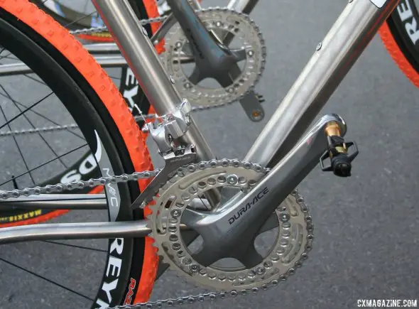 Rotor's Q-Rings have been around for a while, shown here on the Litespeed Maxxis team bikes in 2009. © Cyclocross Magazine