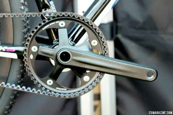 Raleigh's RXS comes with a Gates Carbon Drive drivetrain but can add a derailleur hanger. © Cyclocross Magazine
