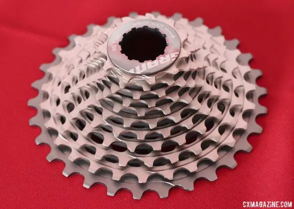 SRAM's new 11-speed 1190 X-Glide 11-32 cassette gives cyclocrossers and CX1 users a lighter, quieter option. © Cyclocross Magazine