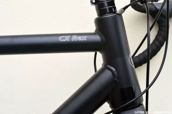 An externally tapered head tube is mated to a massive down tube with clean chunky welds on the CX Rex. © Clifford Lee