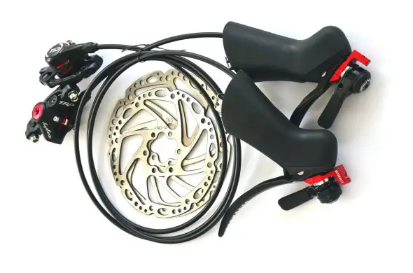 TRP's Hylex hydraulic brake levers paired with Gavenalle's shifters.